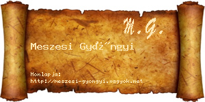 Meszesi Gyöngyi névjegykártya
